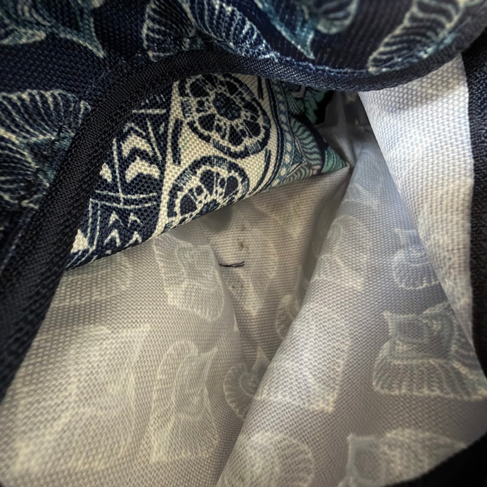 Roxy Free for Sun Student Backpack Blue Boho Geometric Print Canvas Totebag - Picture 9 of 16